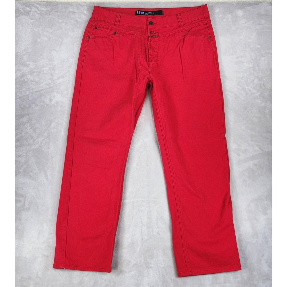 Marithe Francois Girbaud Authentic X Jeans Mens 38x30 Red Relaxed Straight Denim